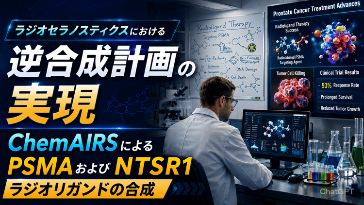 【PAT】ラジオセラノスティクスにおける逆合成計画の実現：ChemAIRSによるPSMAおよびNTSR1リガンドの合成