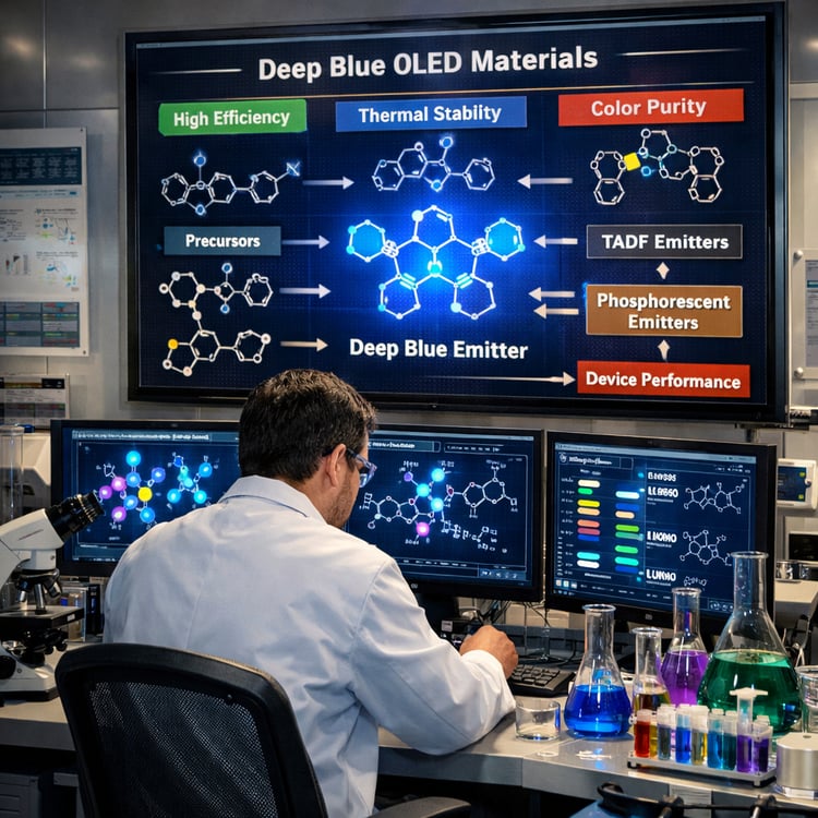 Exploring Synthetic Pathways for Deep-Blue OLED Emitters Using ChemAIRS