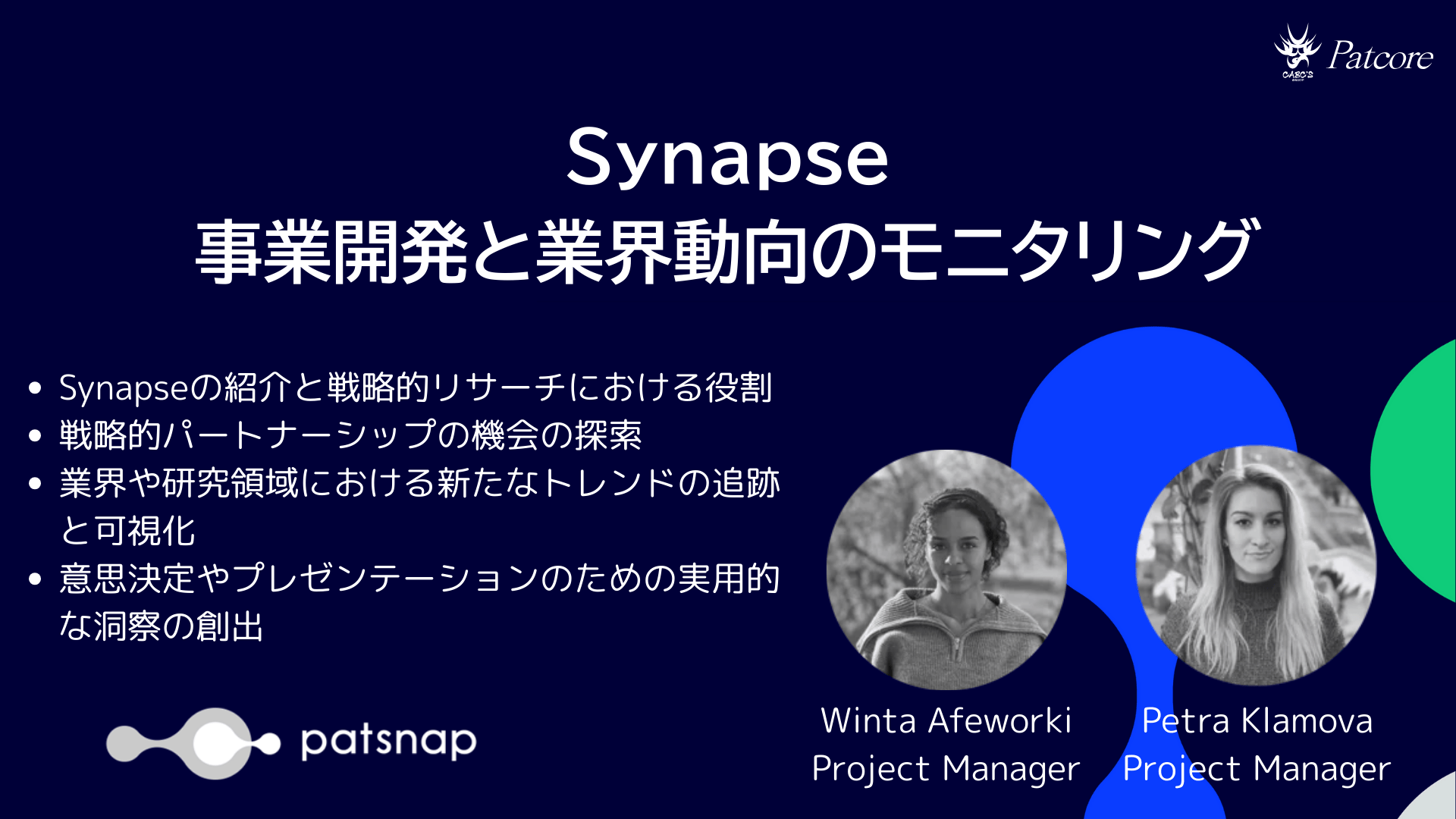 Synapse-事業開発と業界動向のモニタリング