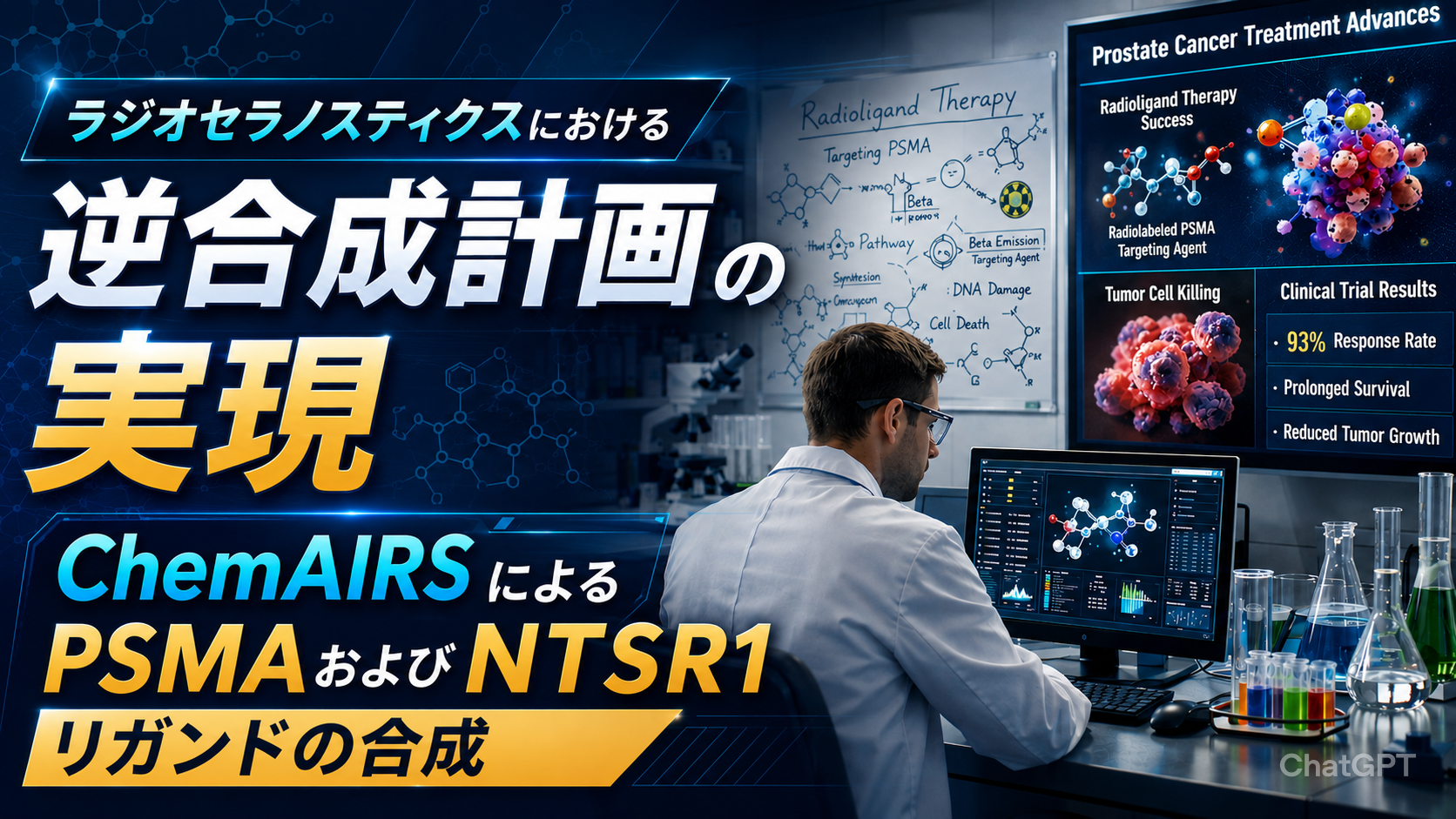 ラジオセラノスティクスにおける逆合成計画の実現：ChemAIRSによるPSMAおよびNTSR1リガンドの合成