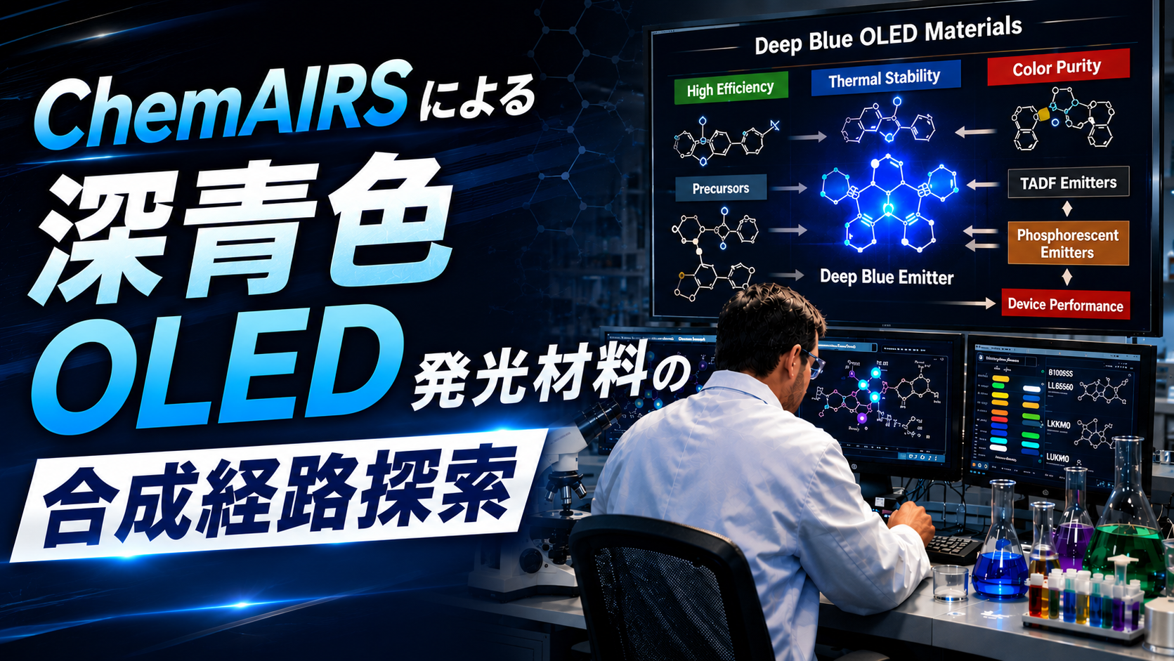 【PAT】ChemAIRSによる深青色OLED発光材料の合成経路探索
