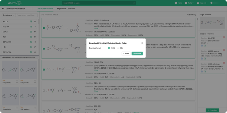 chemairs-screen_-condition-optimize-export-data